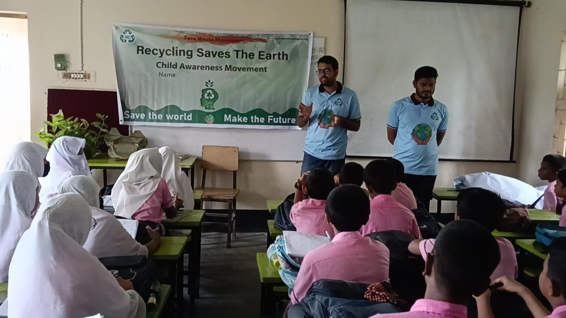 Explaining how recycling protects the environment