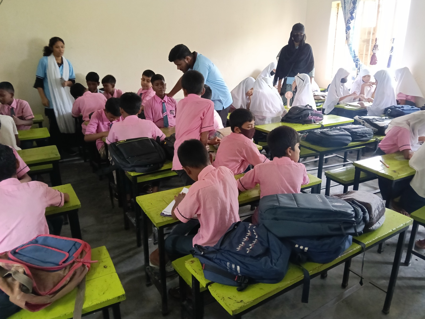 Students settle in for the Child Awareness Programme